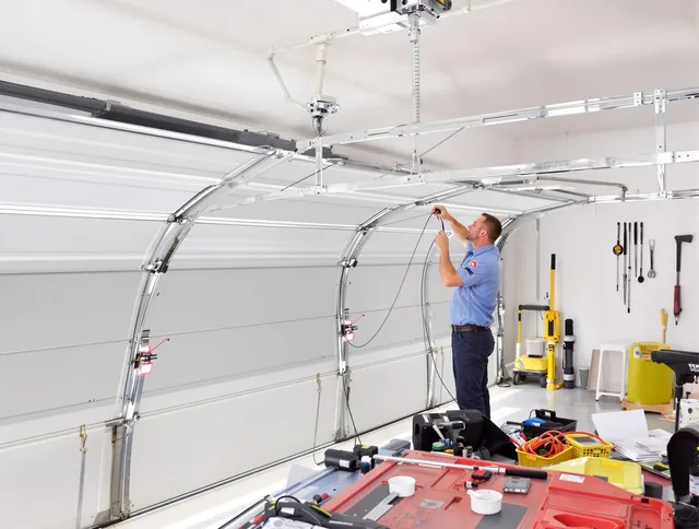 Garage door cable repair service by Charlotte Garage Door Repair in Charlotte