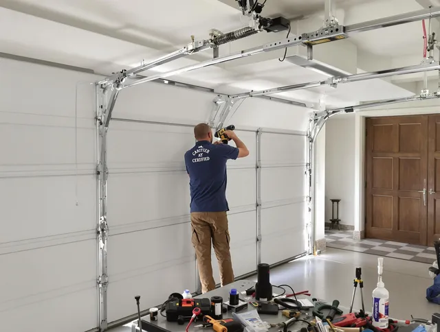 Charlotte Garage Door Repair certified technician performing precision garage door repair in Charlotte